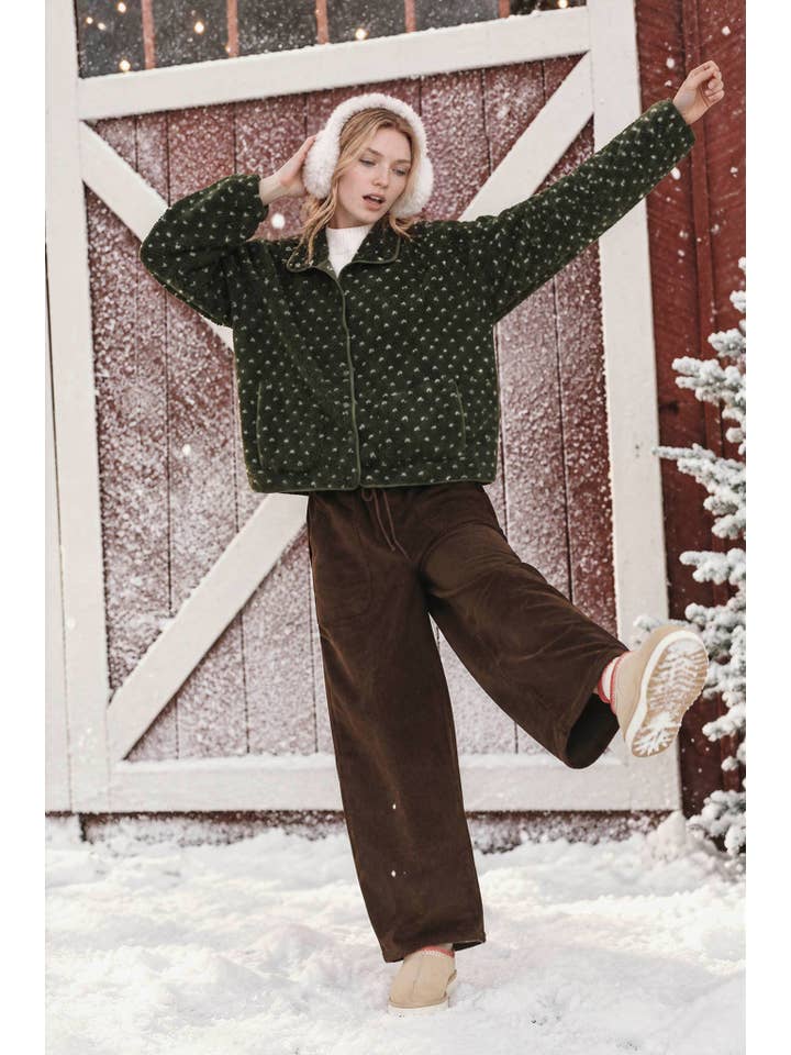 Nyland Millicent Sherpa Dot Snap Jacket