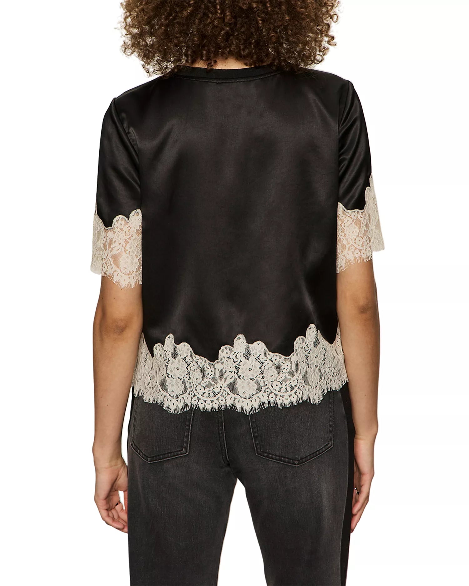 Sanctuary One Of A Kind Satin Lace Top