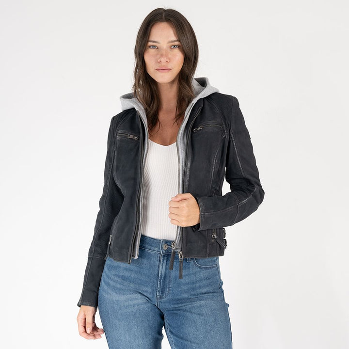 Mauritius Leather Lisa Leather Jacket Indigo