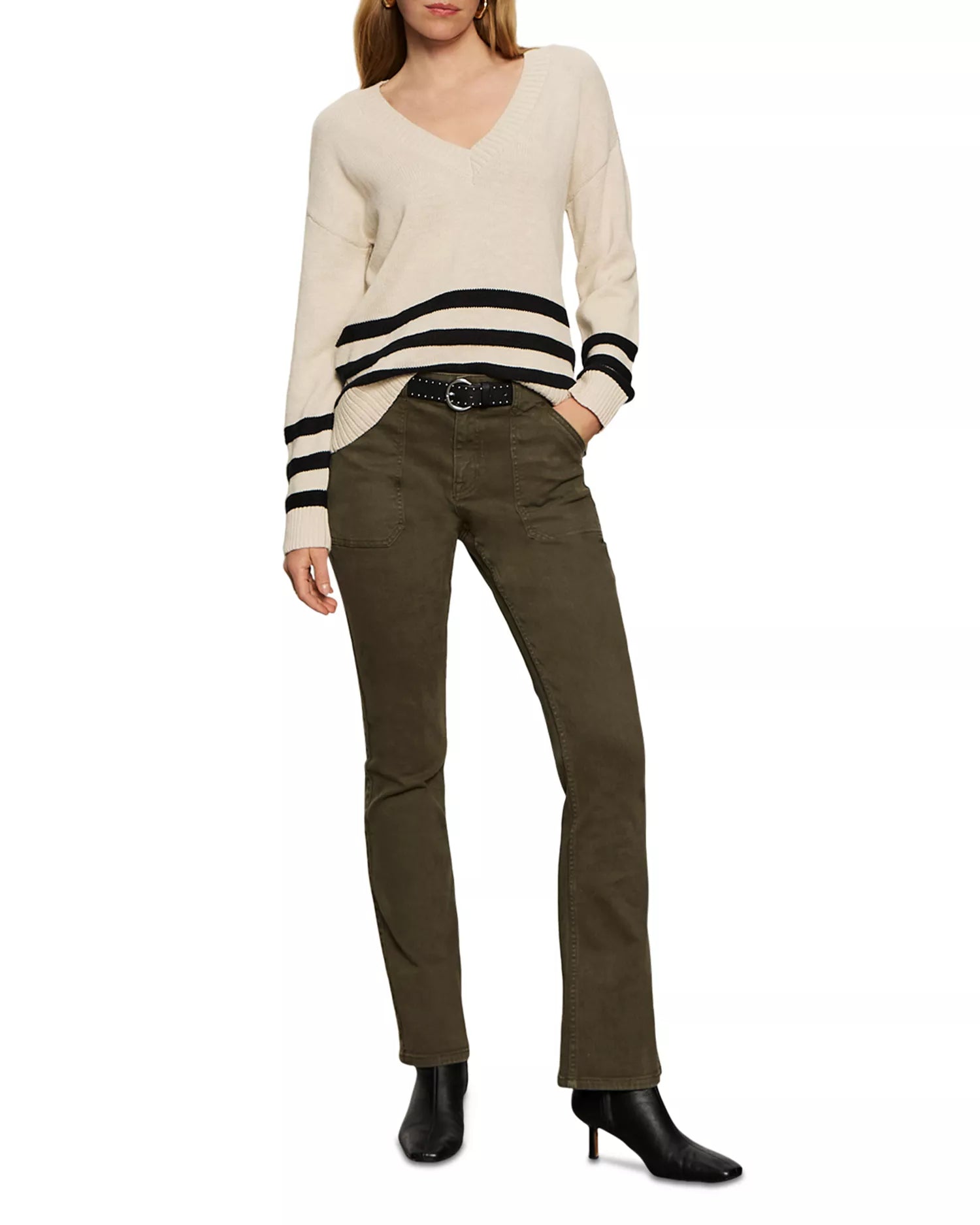 Sanctuary Classic V-Neck Sweater Light Oak