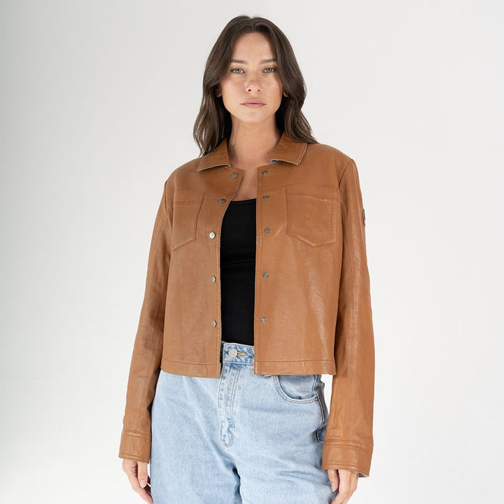 Mauritius Leather Lefei Leather Jacket Camel