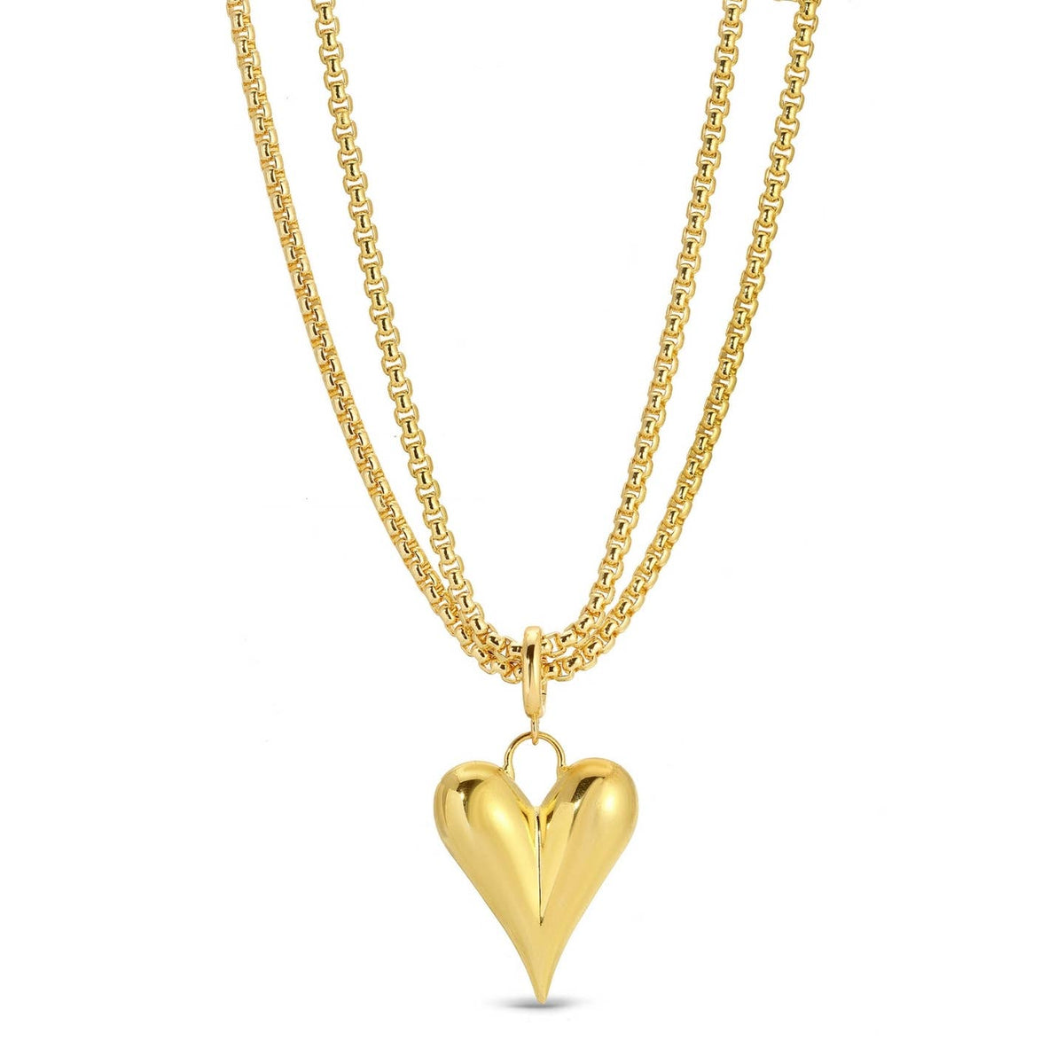 Splendid Iris Long or Doubled Up Elongated Bubble Heart Necklace