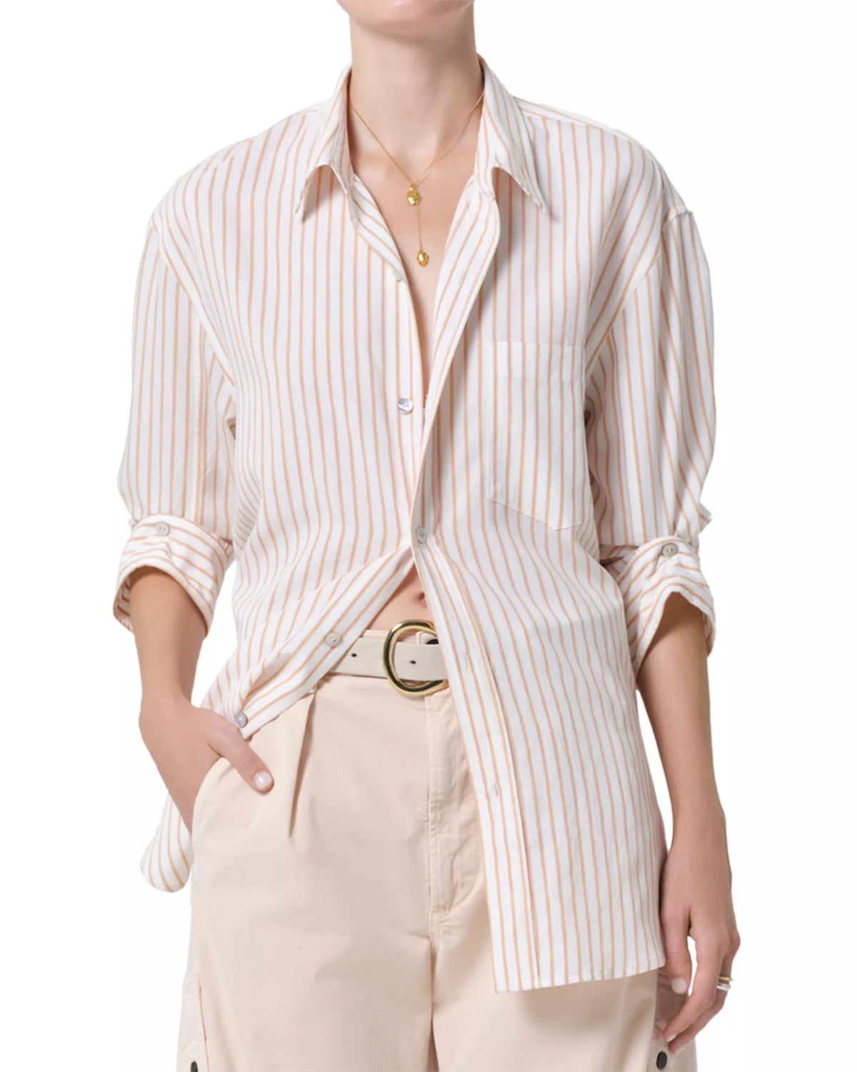 Citizens of Humanity Kayla Shirt in Sherbet Stripe