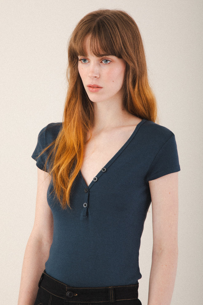 Prairie Underground S/S Henley Deep teal