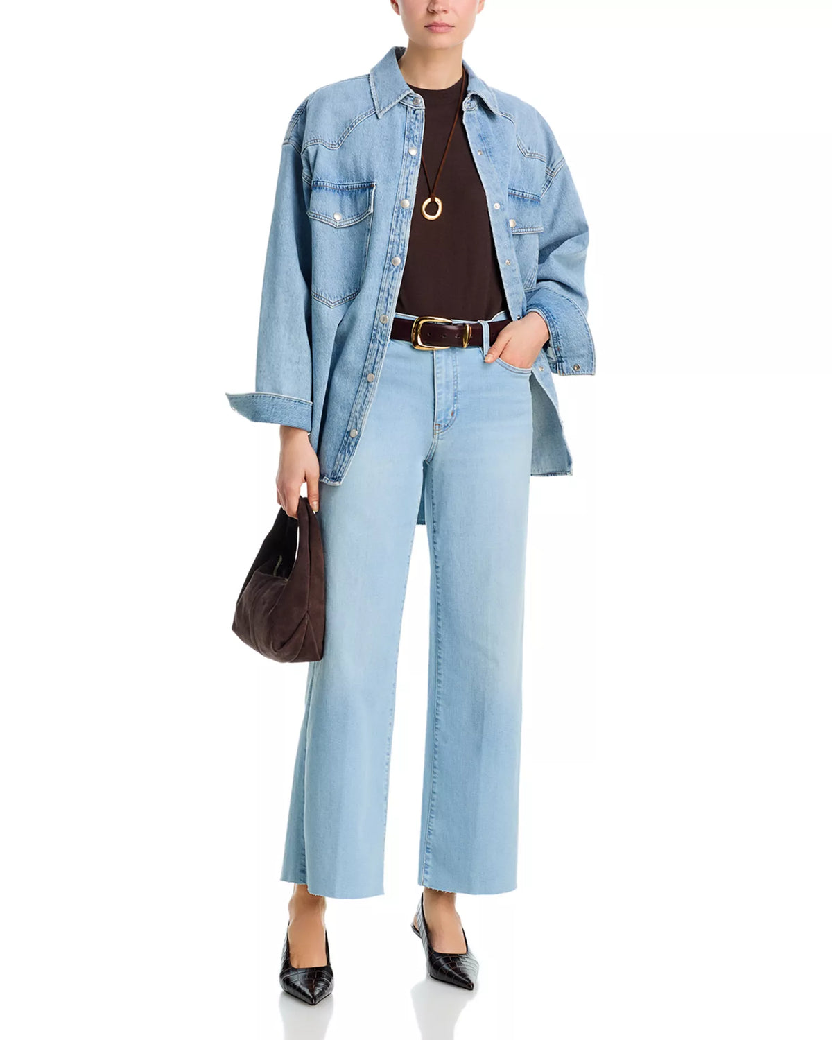FRAME Le Slim Palazzo in Hush Raw After