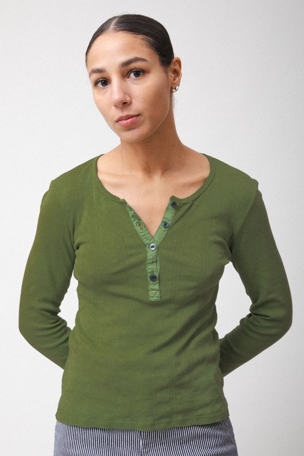 Prairie Underground Pointelle Henley Grass