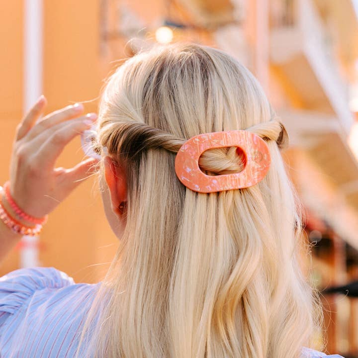 TELETIES Round Flat Hair Clip - Small