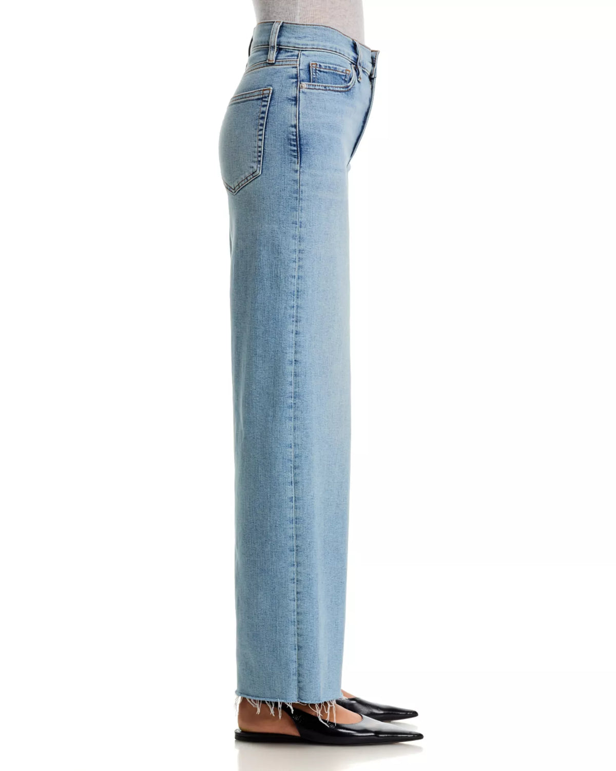 FRAME Le Slim Palazzo in Dovetail Raw Fray