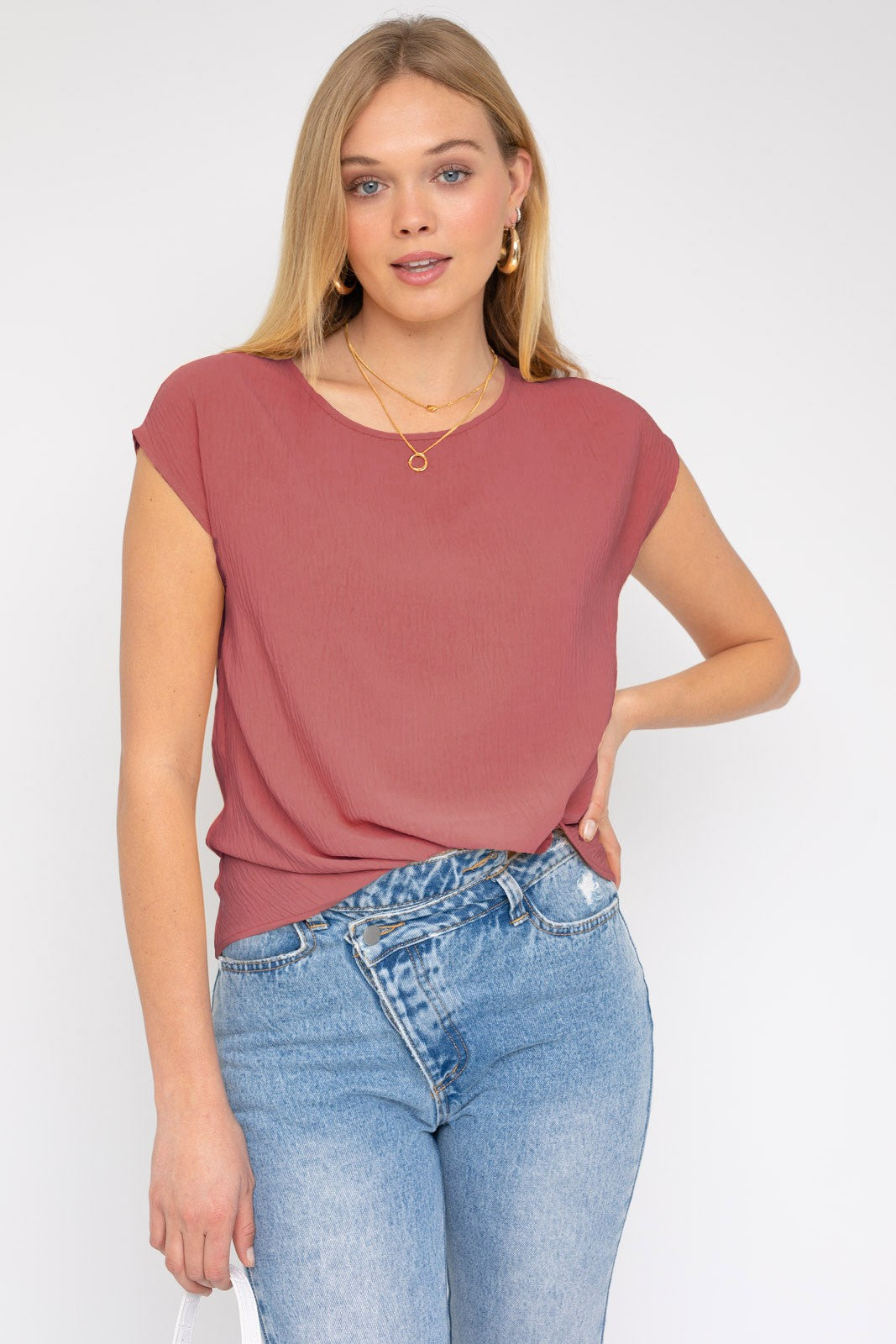 DEON Twist Hem Tee Mulberry