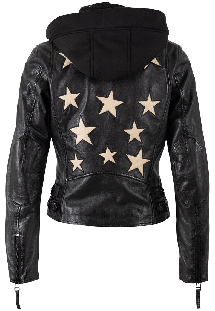 Mauritius Leather Christyn Star Detail with Hood Jacket