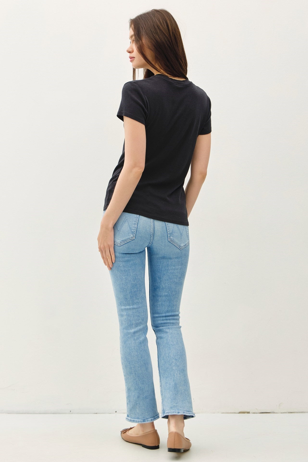 NYLAND Niala Classic V-Neck SS Slim Tee Dark Charcoal