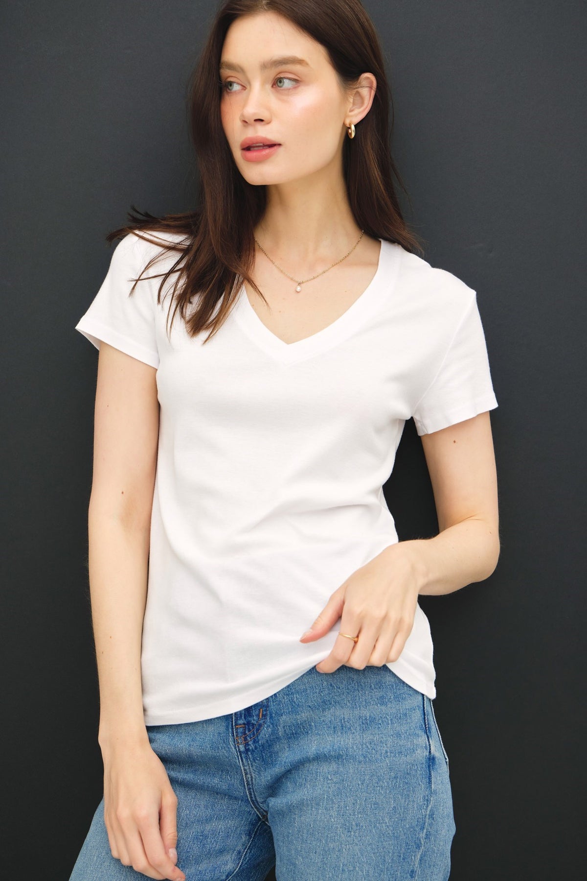 NYLAND Niala Classic V-Neck SS Slim Tee