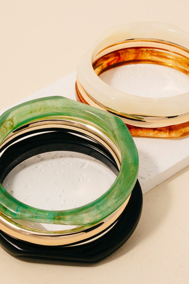 NYLAND Tamsin Set of 3 Acetate Bangle Bracelets