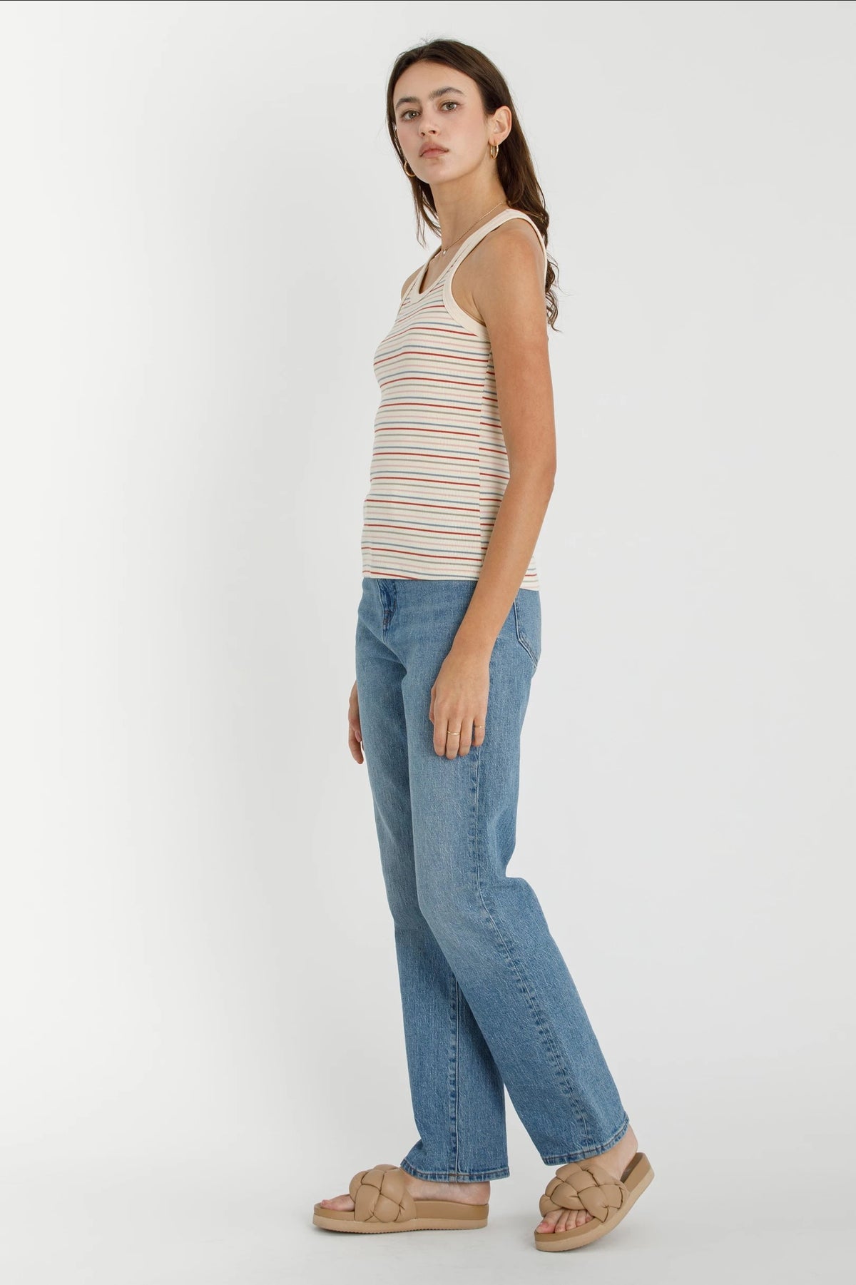 NYLAND Beverly Ribbed Multi Striped Tank Top