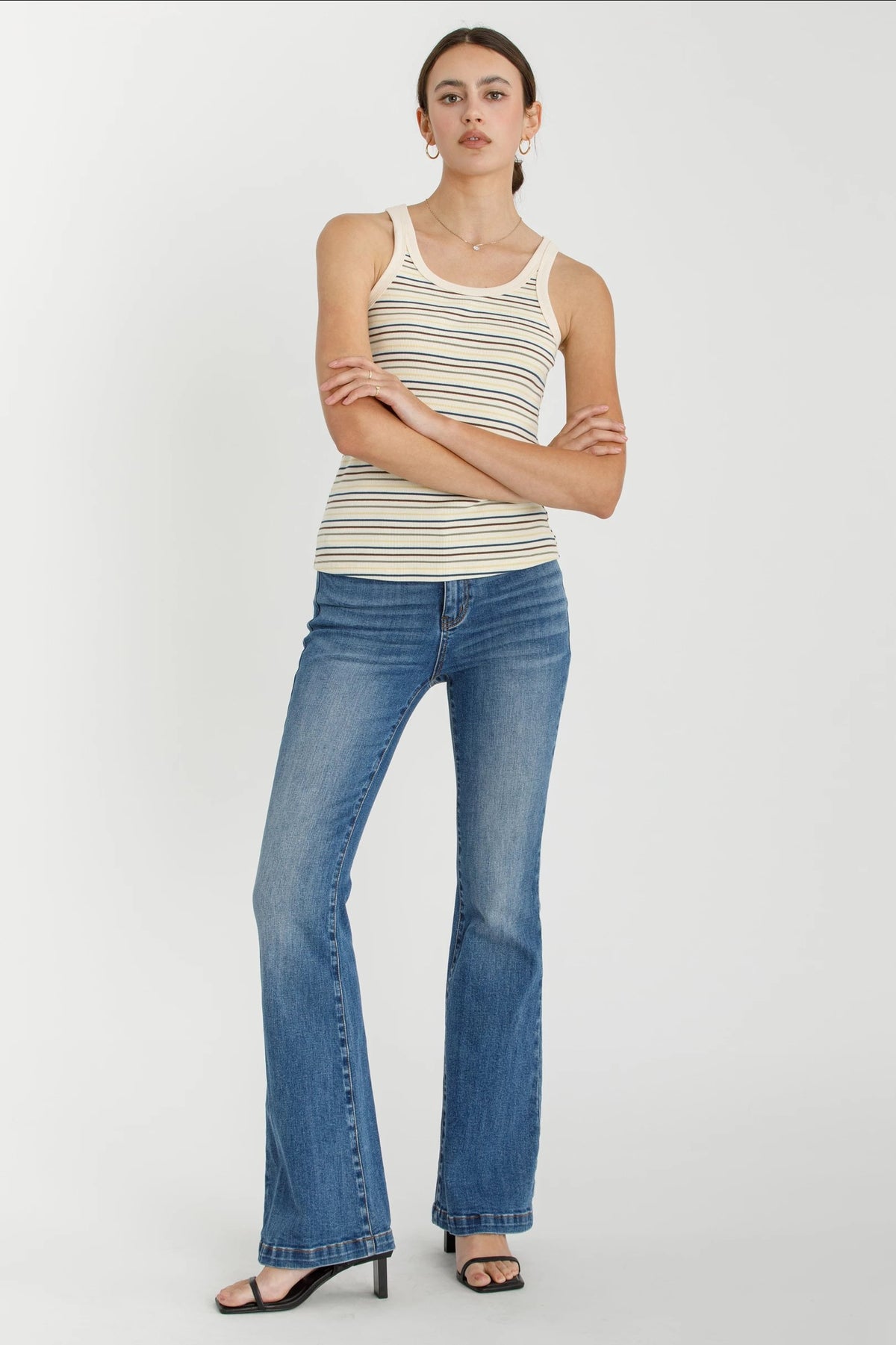 NYLAND Beverly Ribbed Multi Striped Tank Top