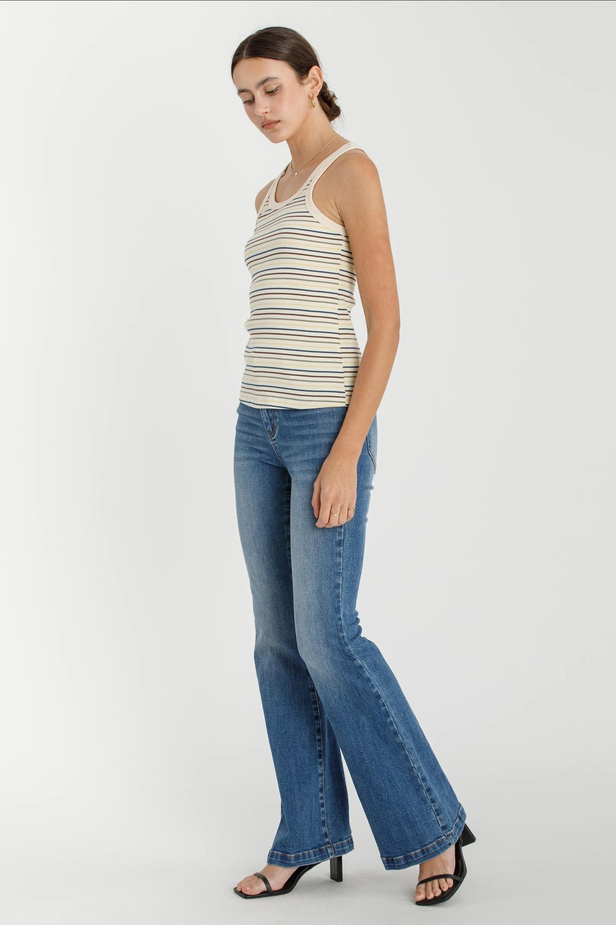 NYLAND Beverly Ribbed Multi Striped Tank Top