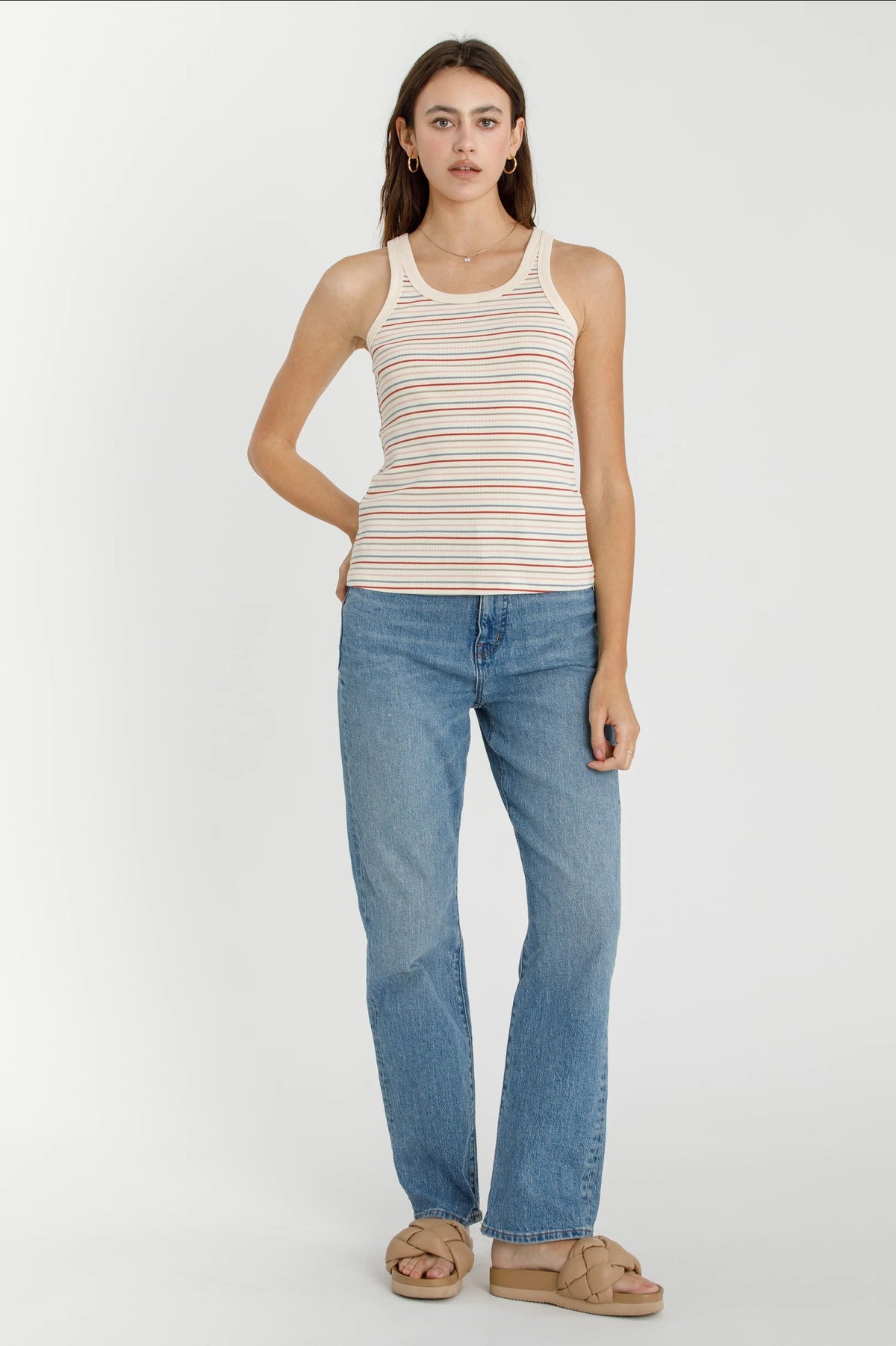 NYLAND Beverly Ribbed Multi Striped Tank Top