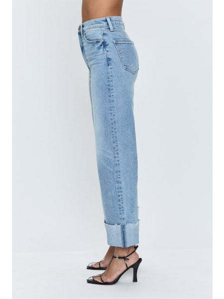 PISTOLA Lana Crop Cuffed High Rise Ultra Wide Leg in Snowcat