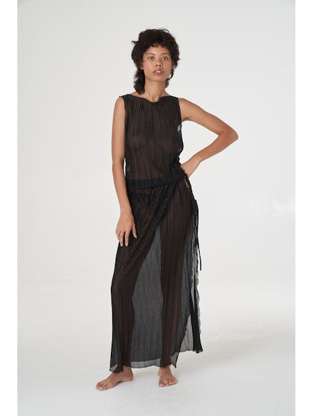 Find Me Now  Light Lurex Boat Neck Tank Top
