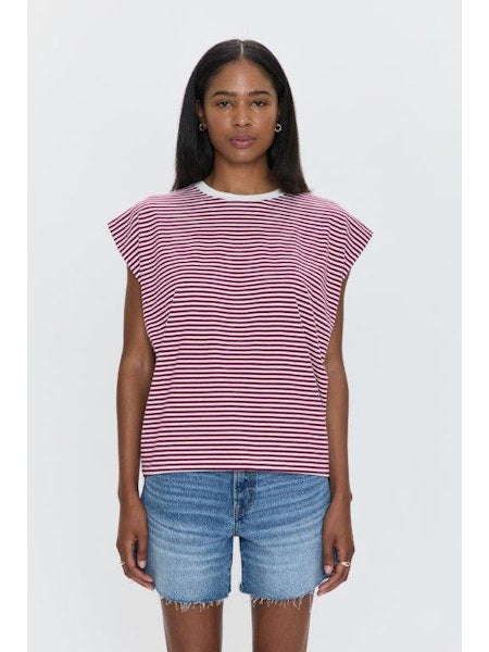 PISTOLA Trina Striped Muscle Tee