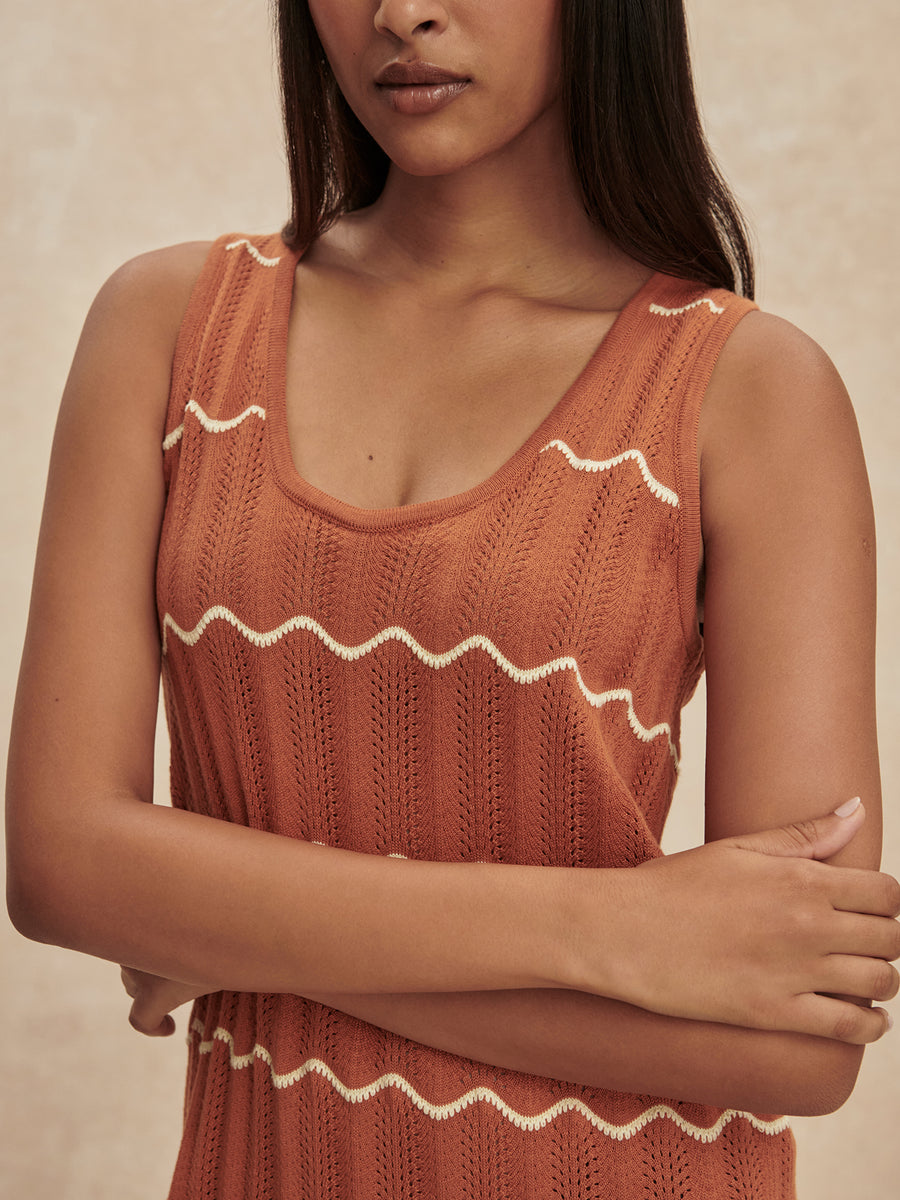 Varley Yuna Scallop Knit Dress