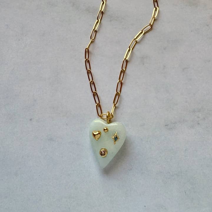 Jessica Matrasko Cordelia Gemstone Heart Pendant