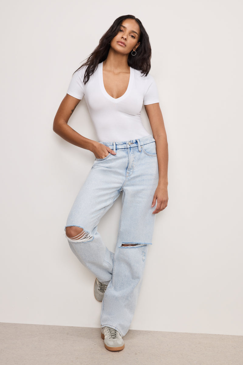 Good American Super Stretch Deep V Bodysuit