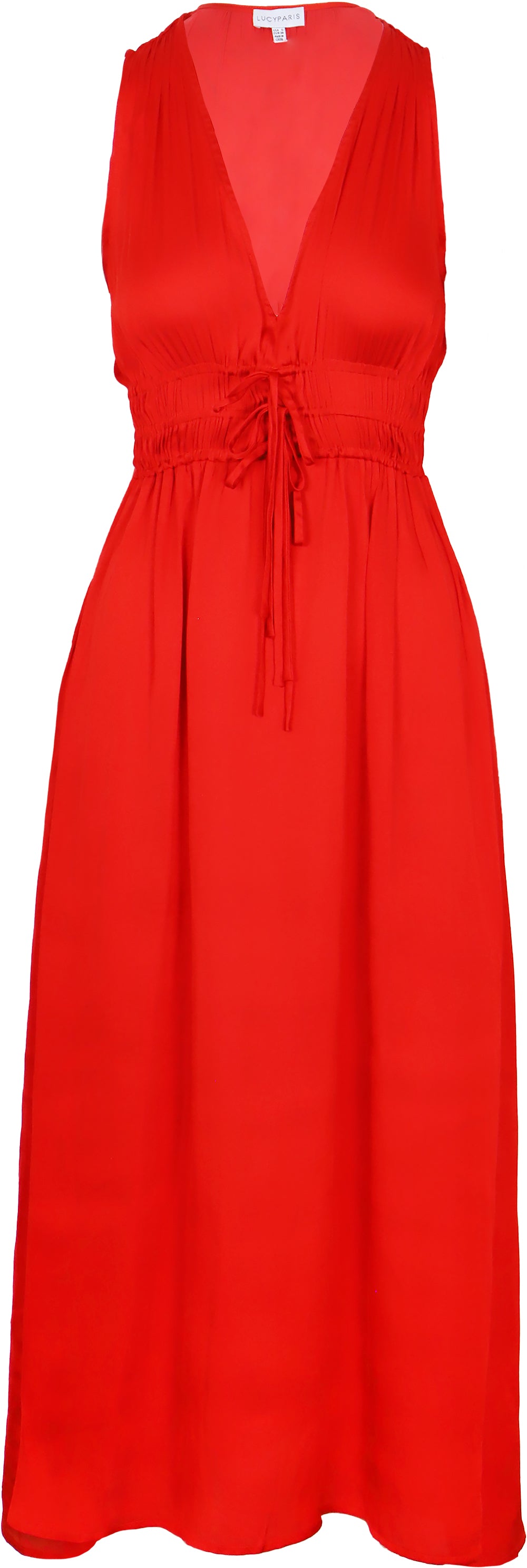 Lucy Paris Ilaria Satin Dress Red