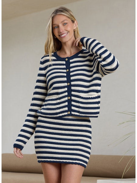 Stitches &amp; Stripes Hanlon Striped Cardigan Paper Combo