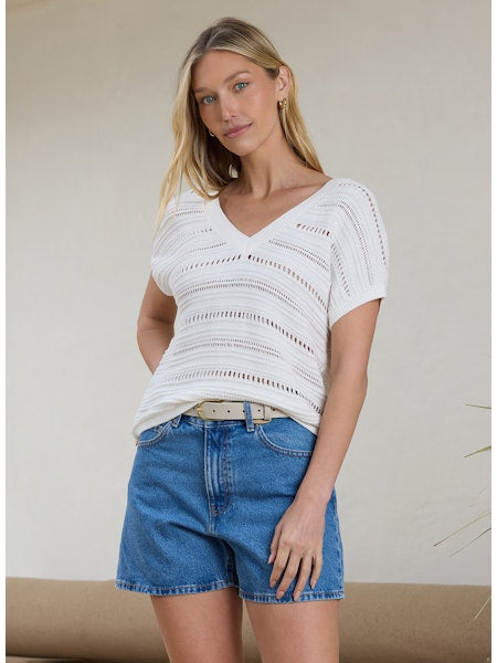 Stitches &amp; Stripes Elsie Top Chalk