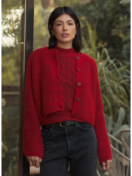 Stitches & Stripes Jane Cardigan Crimson