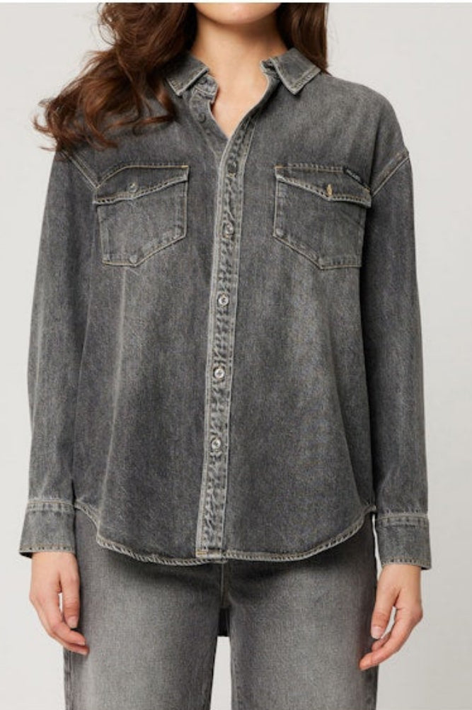 Rolla's Classic Denim Shirt Black Stone