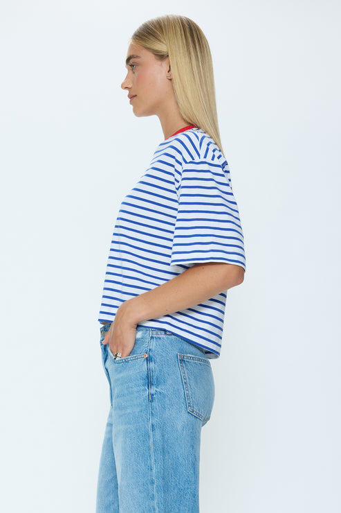 PISTOLA Mae Cropped Tee Striped