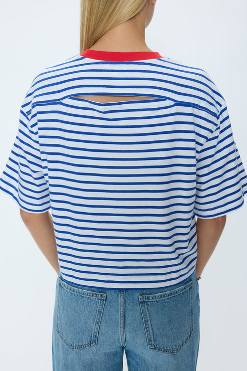 PISTOLA Mae Cropped Tee Striped
