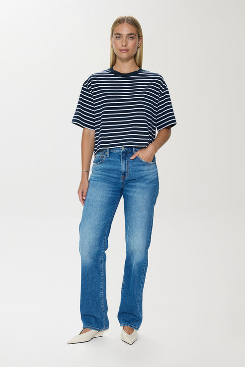 PISTOLA Mae Cropped Tee Striped