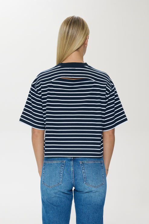 PISTOLA Mae Cropped Tee Striped