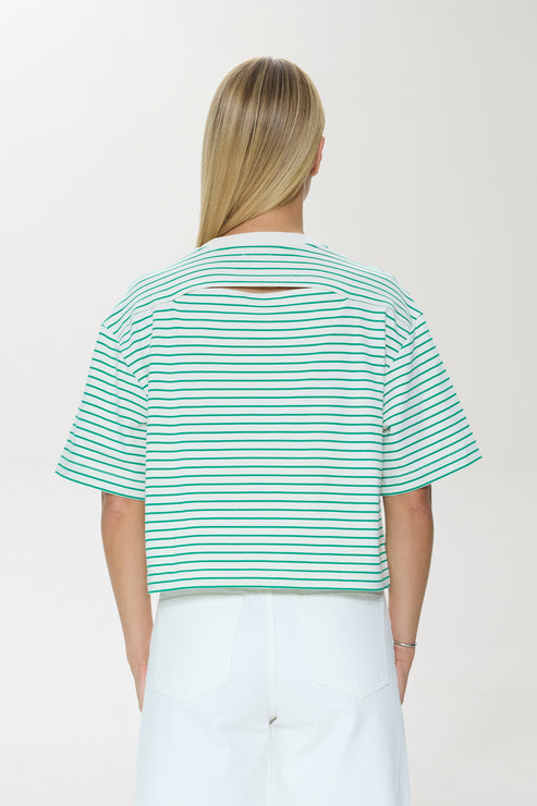 PISTOLA Mae Cropped Tee Striped