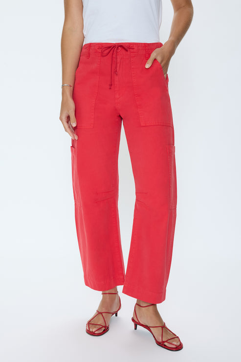 PISTOLA Sabrina Curved Utility Pant in Maraschino