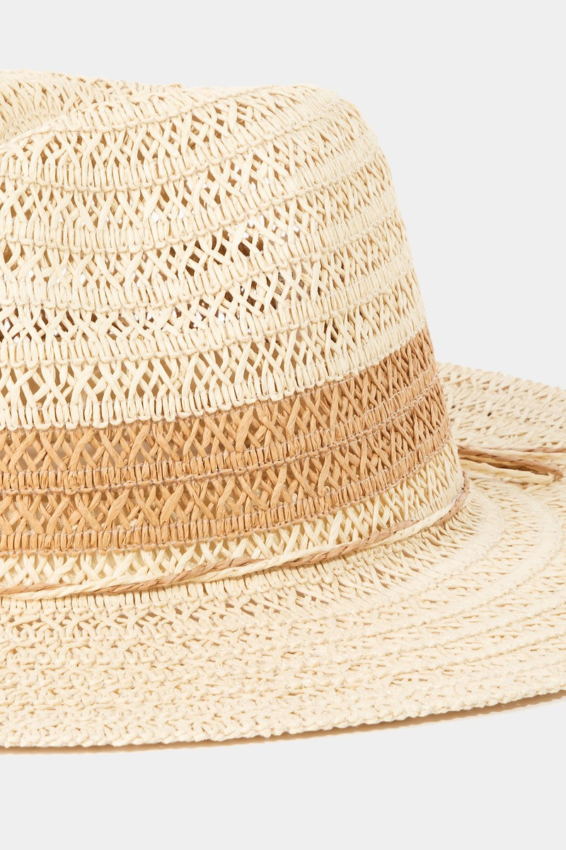 NYLAND Echo Straw Braided Ribbon Strap Sun Hat