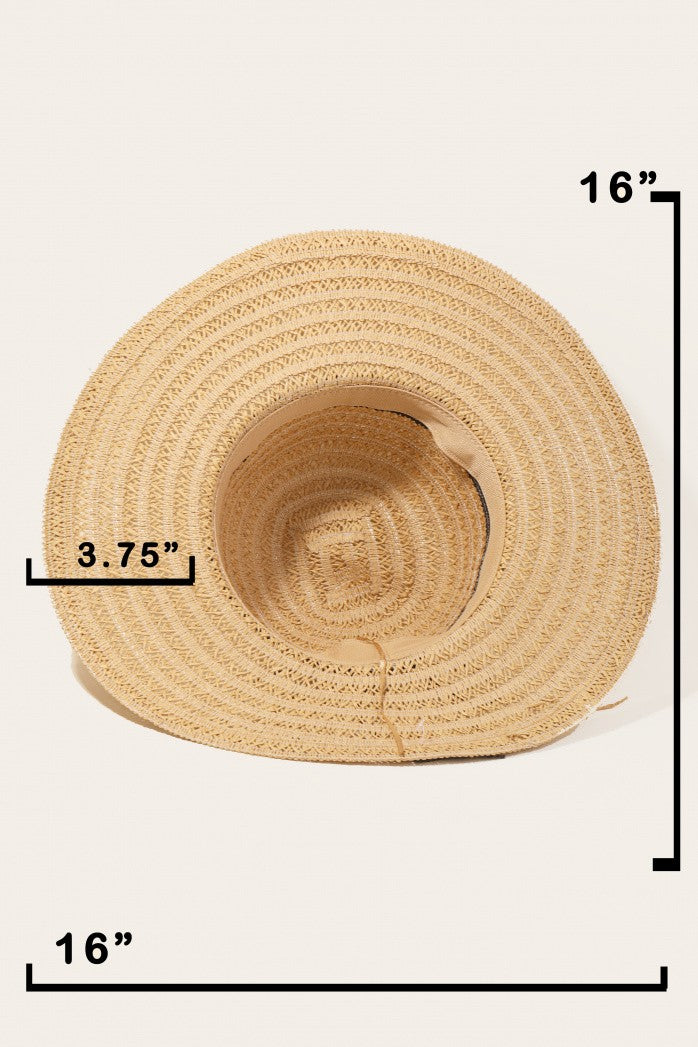 NYLAND Echo Straw Braided Ribbon Strap Sun Hat