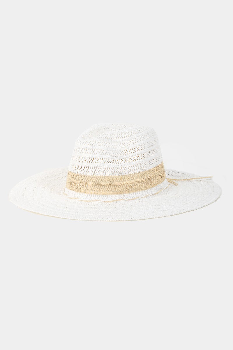 NYLAND Echo Straw Braided Ribbon Strap Sun Hat