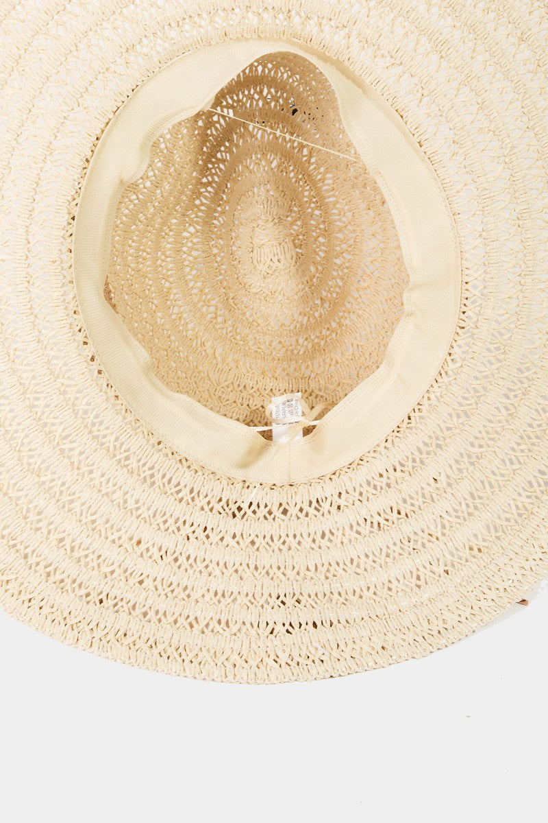NYLAND Echo Straw Braided Ribbon Strap Sun Hat