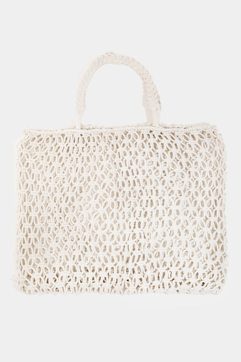 NYLAND Braided Square Tote Bag Ivory