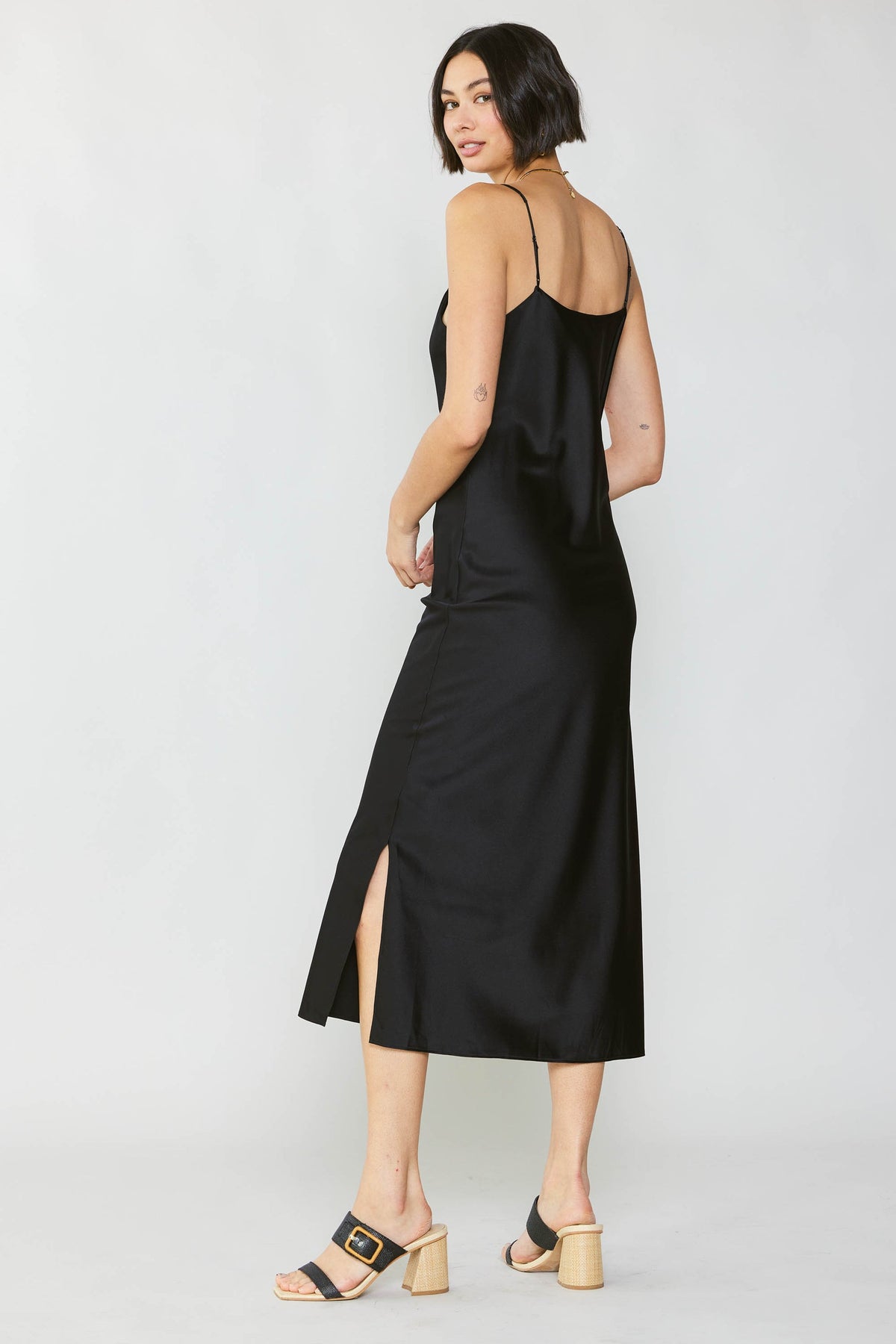 NYLAND Philippa Double Spaghetti Strap Cami Dress Black