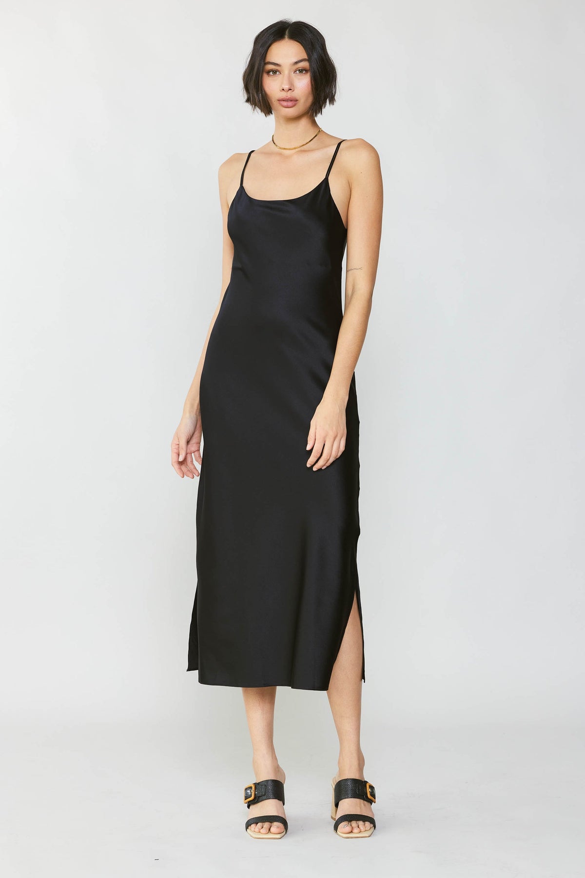 NYLAND Philippa Double Spaghetti Strap Cami Dress Black