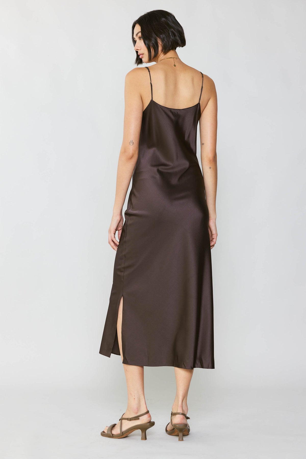 NYLAND Philippa Double Spaghetti Strap Cami Dress Brown