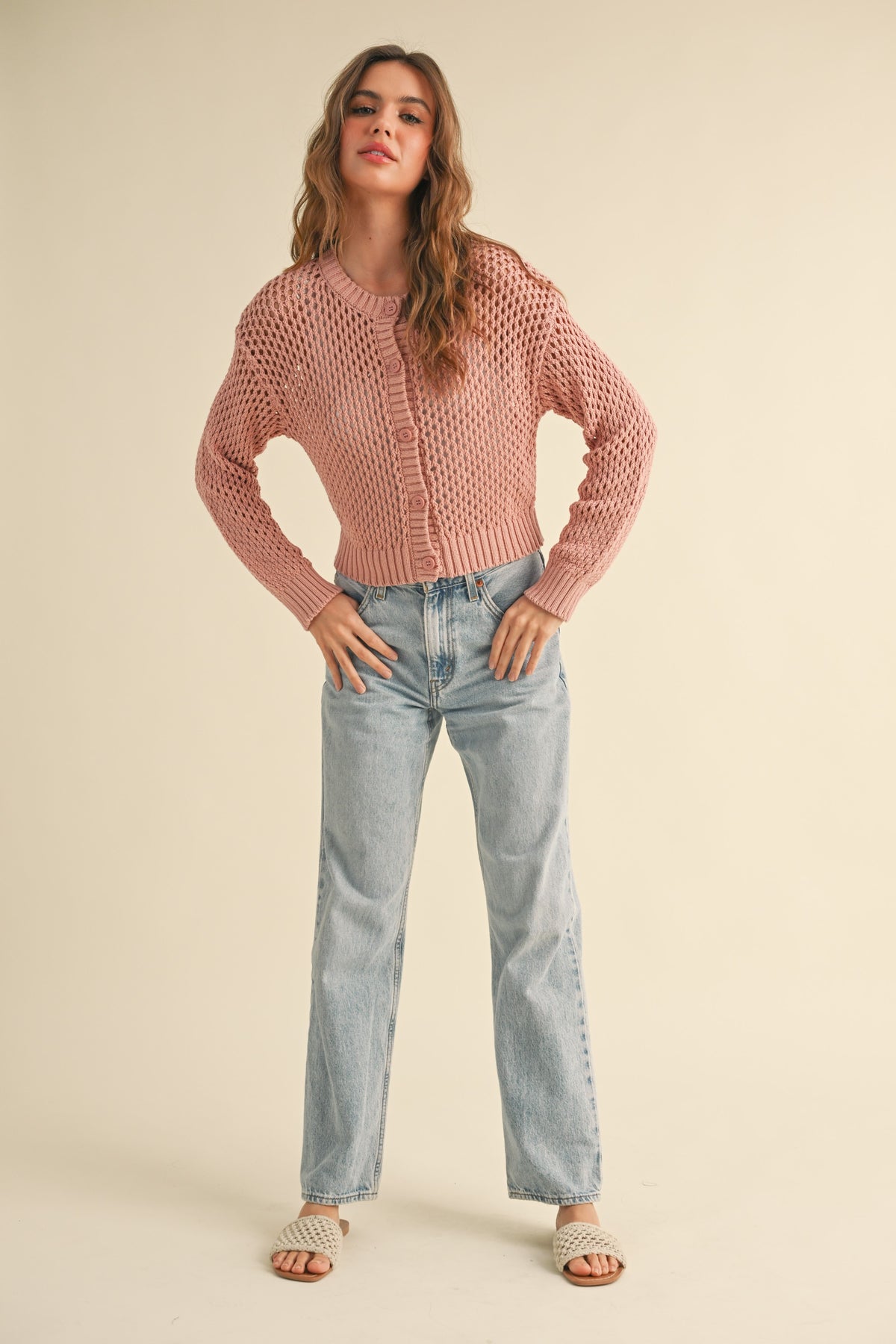 NYLAND Shelly Crochet Knitted Cardigan