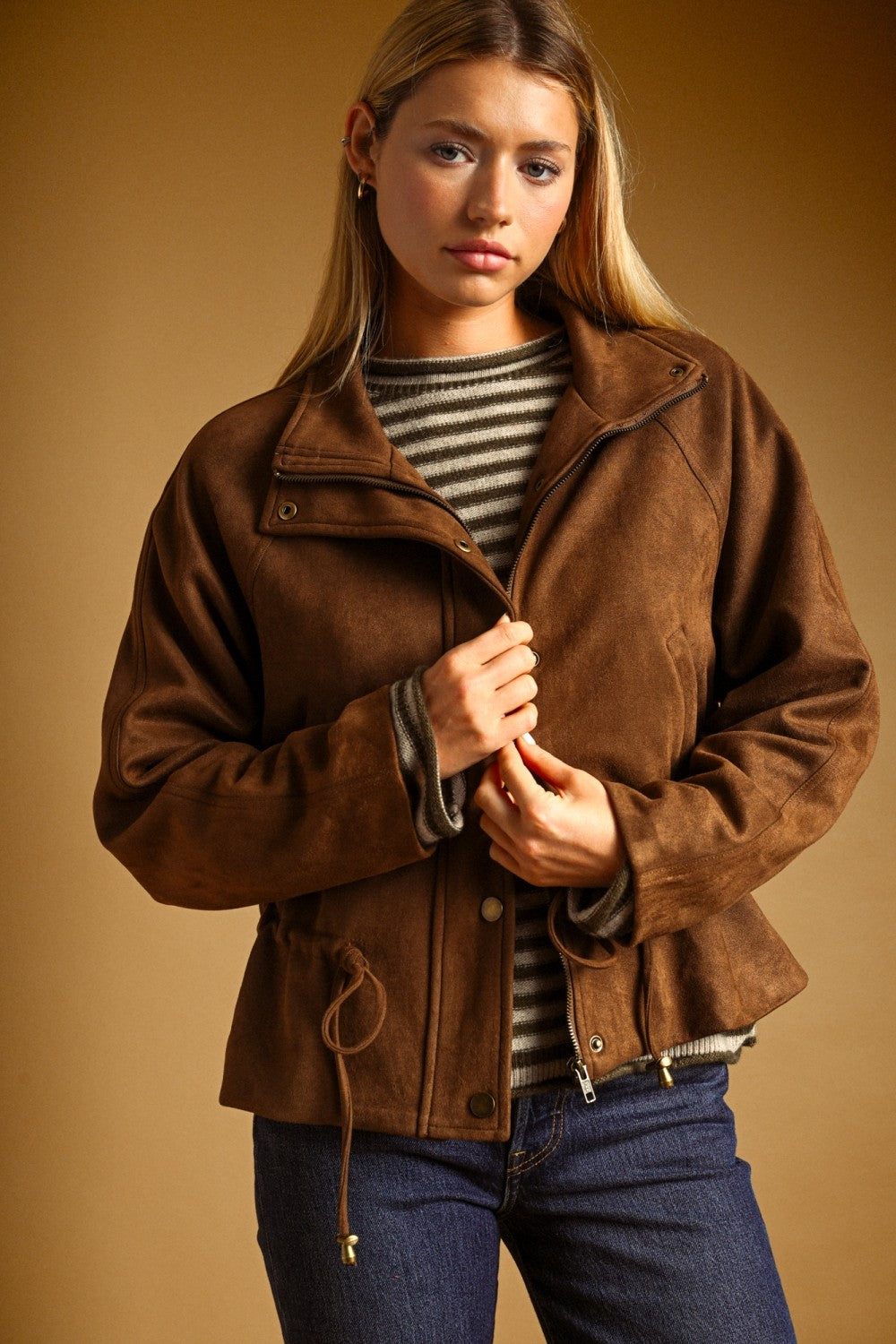 NYLAND Kimia Suede High Collar Jacket
