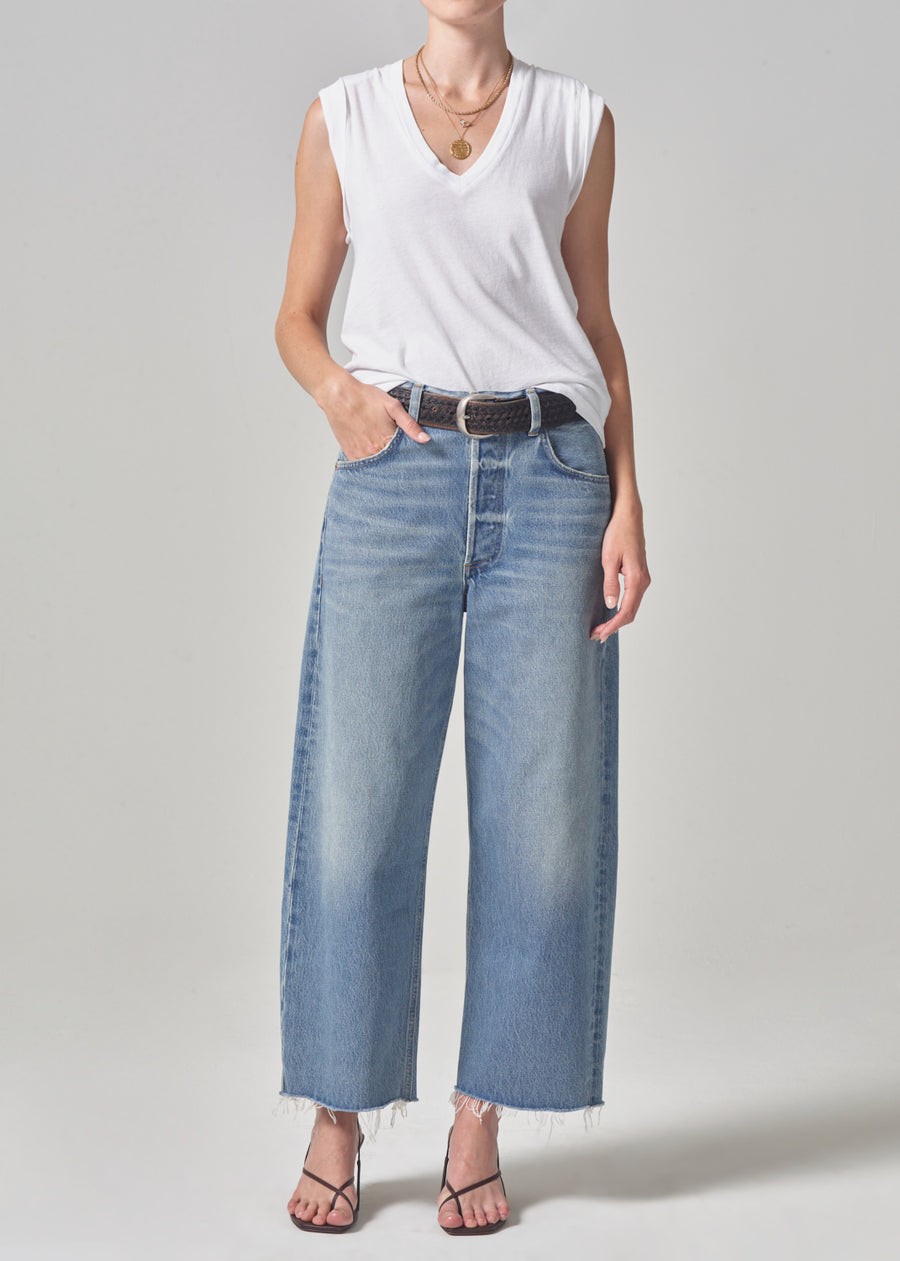 Citizens of Humanity Ayla Baggy Raw Hem Crop in Sodapop