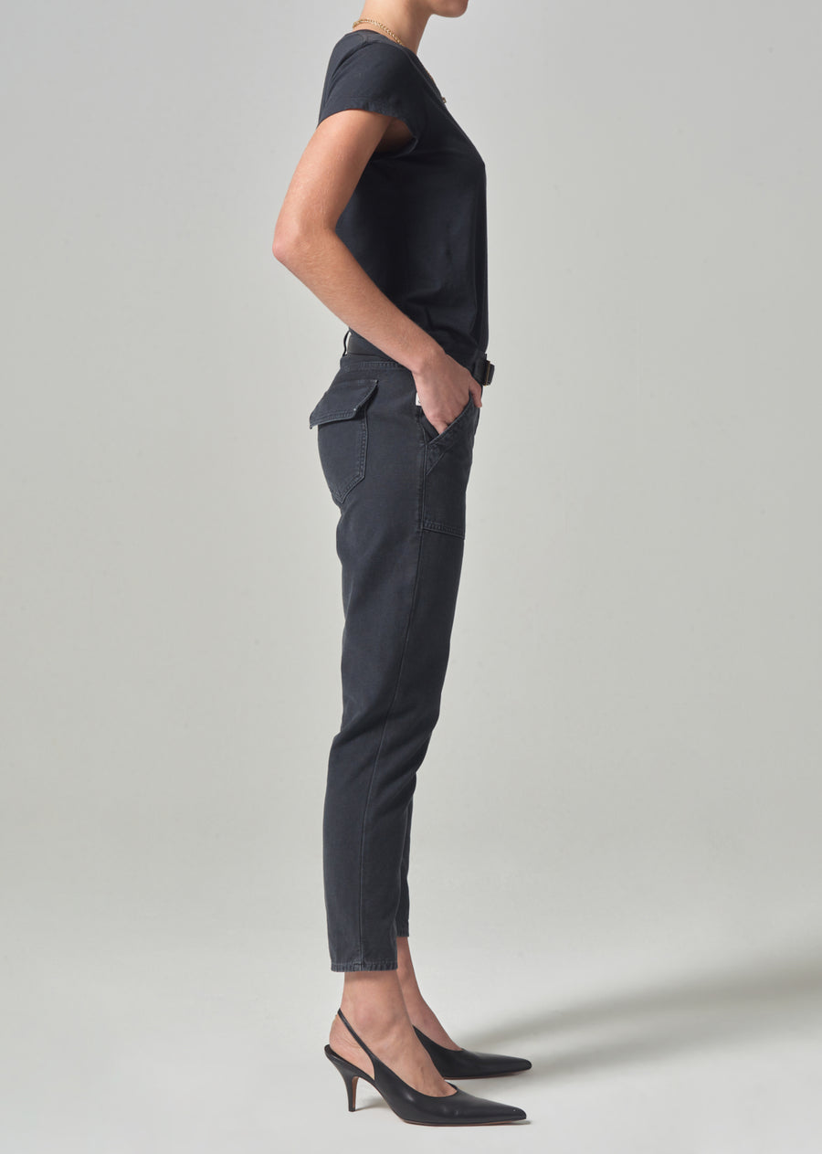 Citizens of Humanity Leah Cargo Sateen in Washed Black